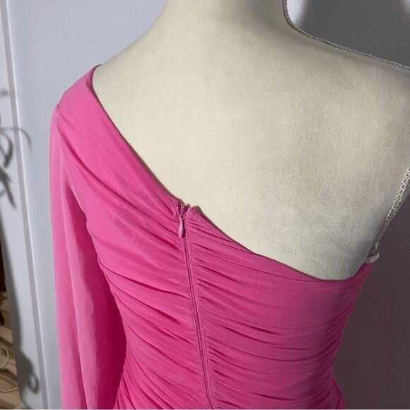 Hello Molly Party It Up Pink Bodycon One Shoulder Dress - Picture 3 of 10